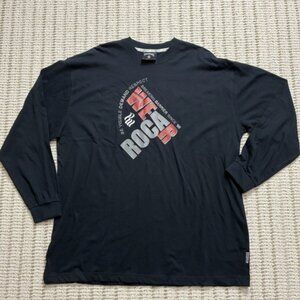 Vintage Rocawear Black Shirt Men XXL Long Sleeve Hip Hop Skater Embroidered